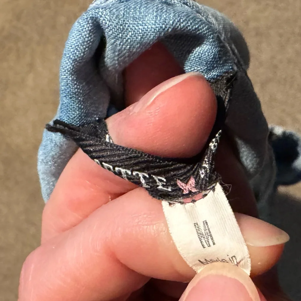 Rosette BE COOL Light Blue Denim Romper Shorts - Picture 4 of 4